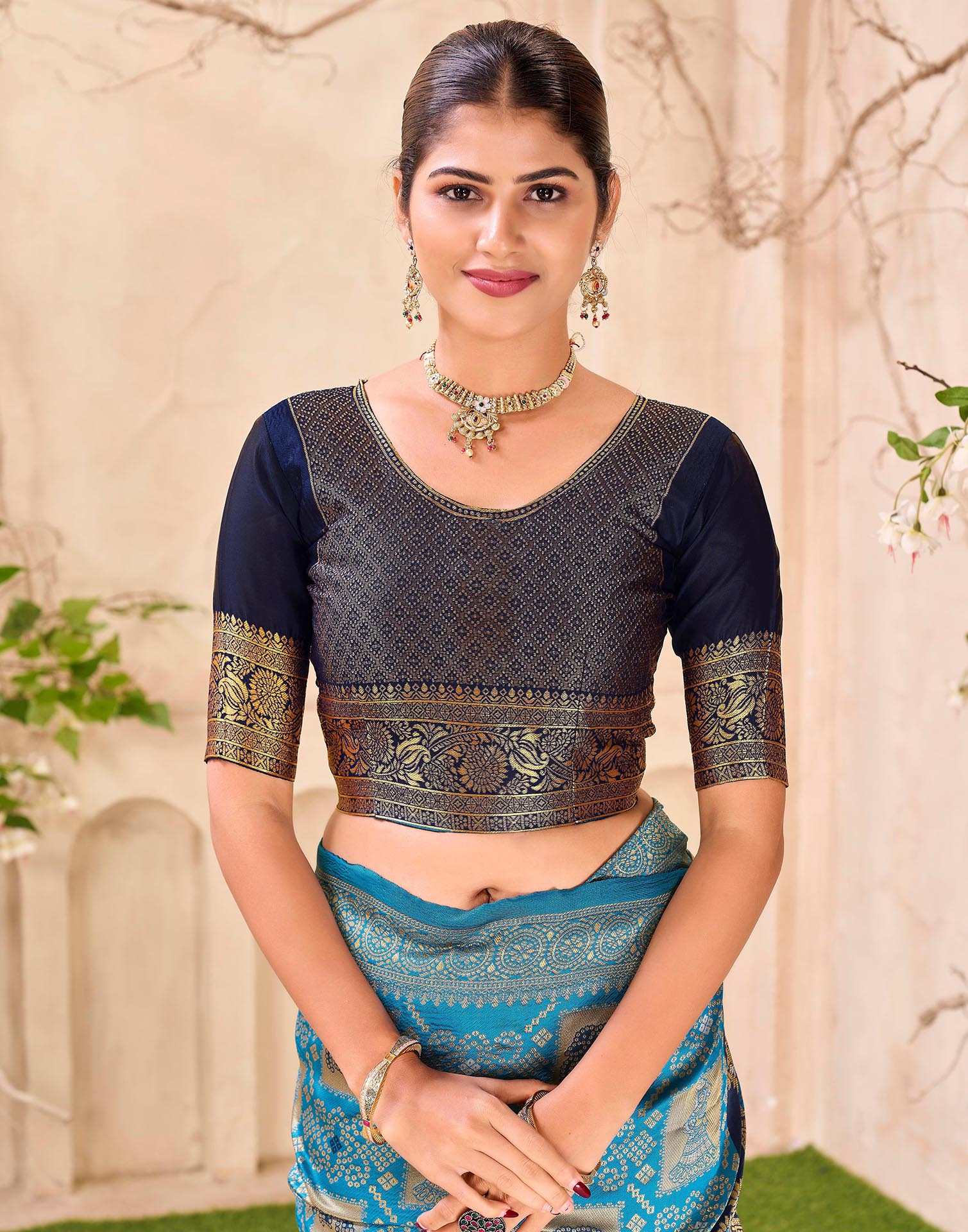 Teal Blue Silk Woven Patola Saree