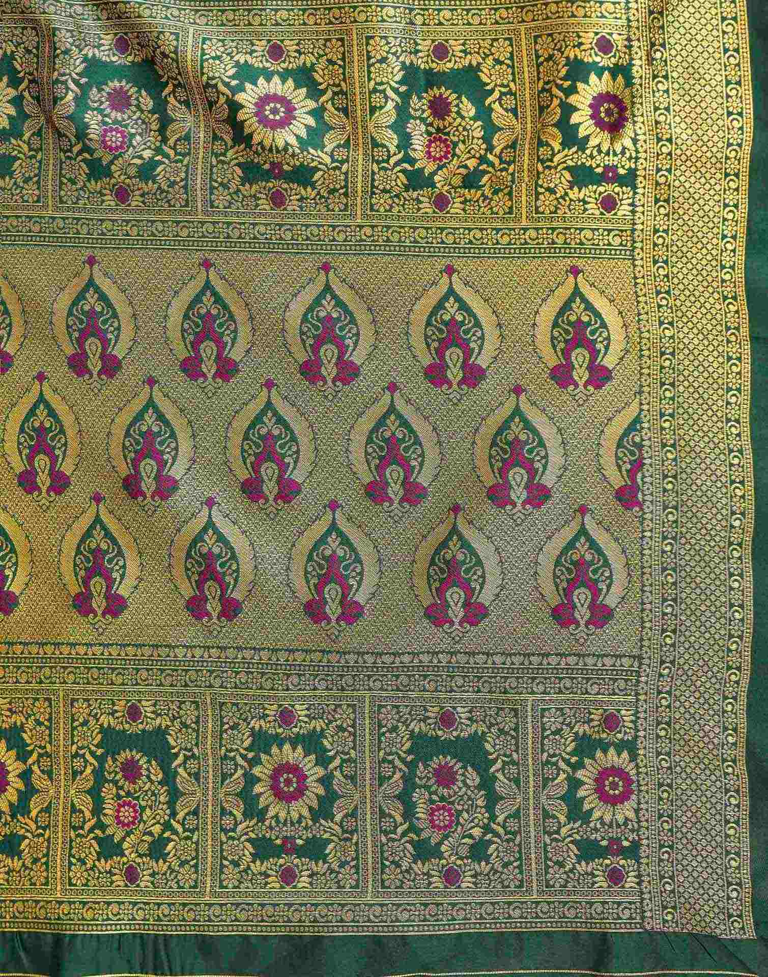 Dark Magenta Silk Woven Banarasi Saree