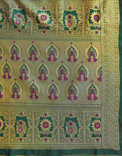 Dark Magenta Silk Woven Banarasi Saree