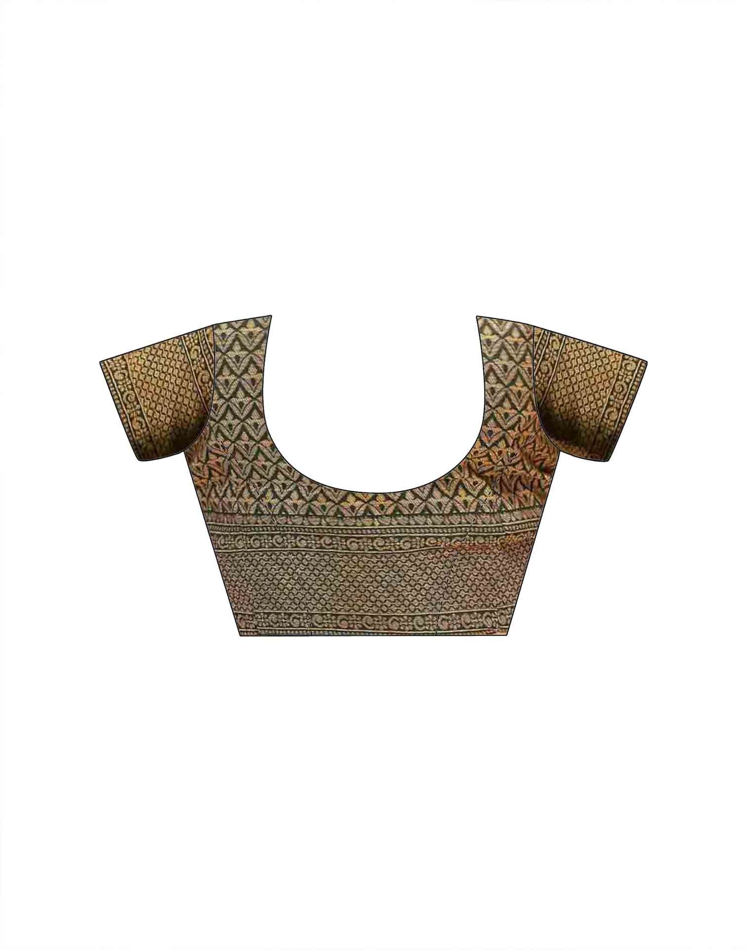 Dark Magenta Silk Woven Banarasi Saree