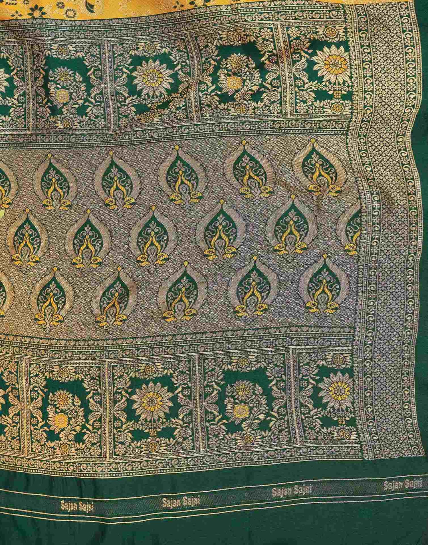 Yellow Silk Woven Banarasi Saree