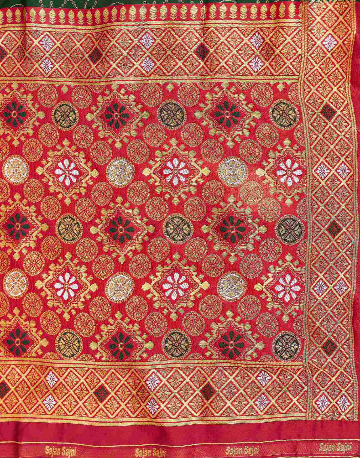 Dark Green Silk Woven Banarasi Saree