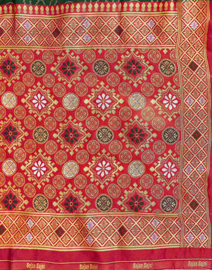 Dark Green Silk Woven Banarasi Saree