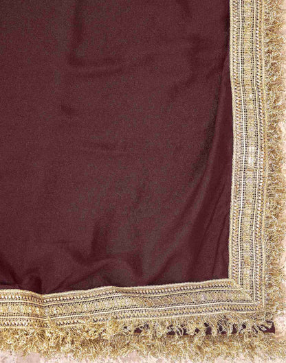 Maroon Georgette Gota Lace Saree
