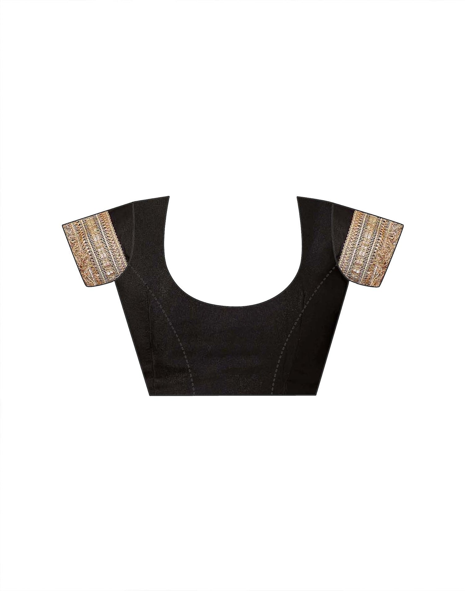 Black Georgette Gota Lace Saree