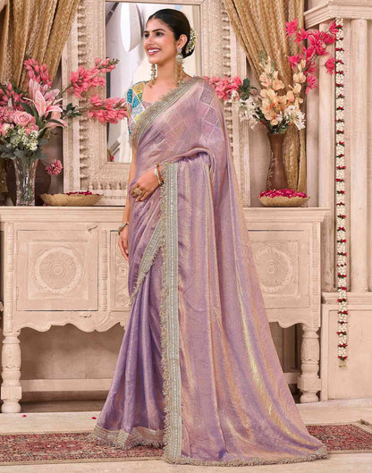 Lavender Shimmer Gota Lace Saree