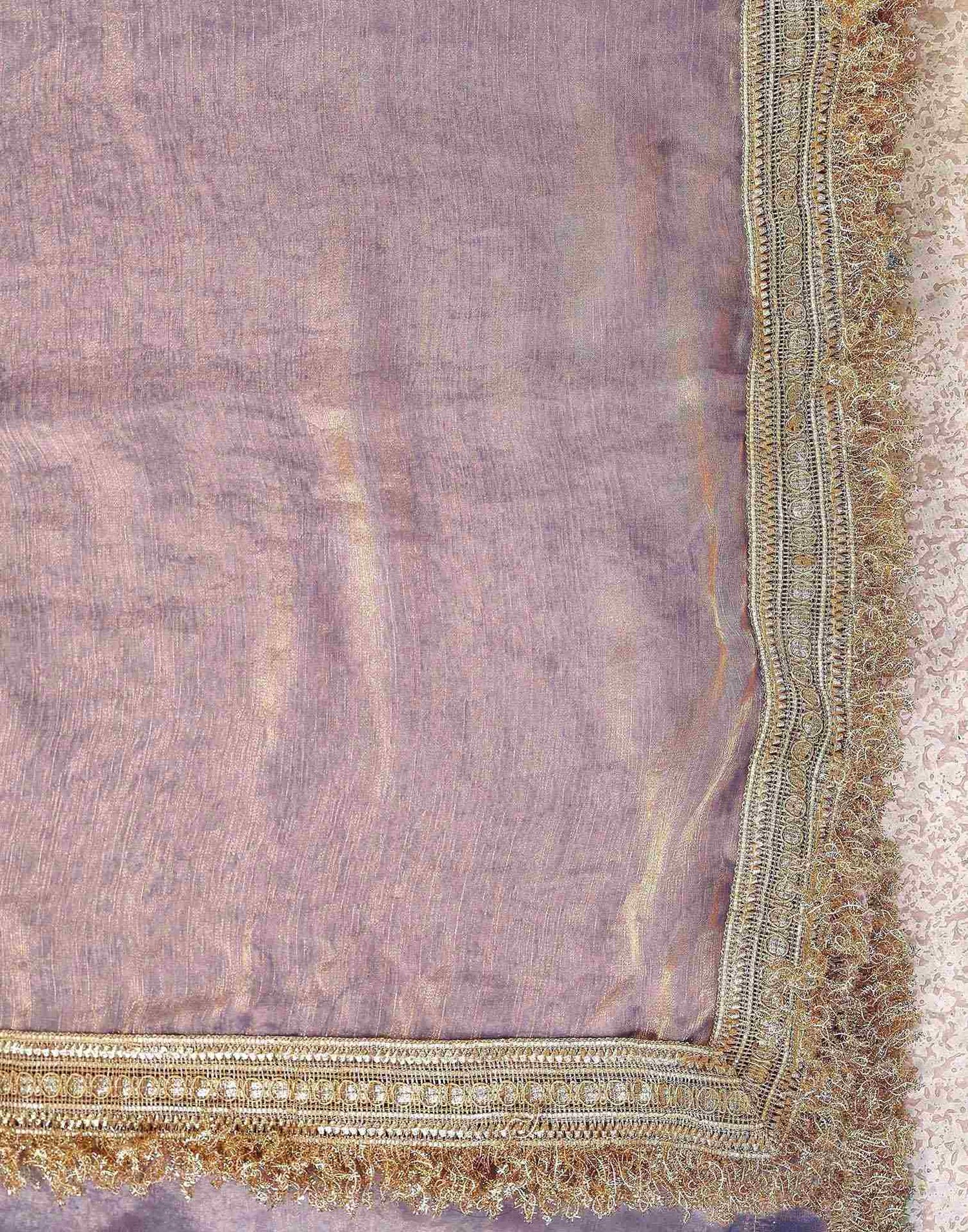 Lavender Shimmer Gota Lace Saree