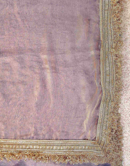 Lavender Shimmer Gota Lace Saree