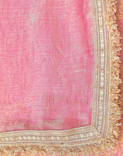 Dusty Pink Shimmer Gota Lace Saree