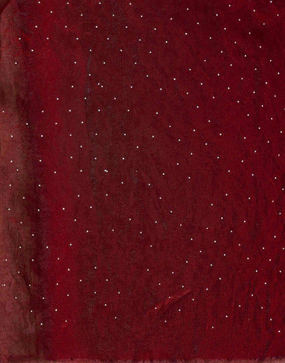 Maroon Shimmer Stone Work Swarovski Saree