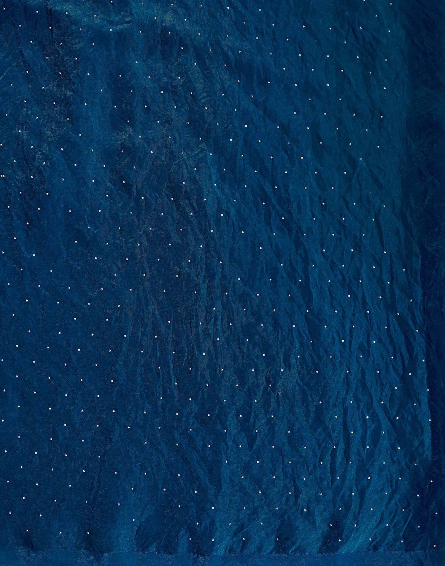 Peacock Blue Shimmer Stone Work Swarovski Saree