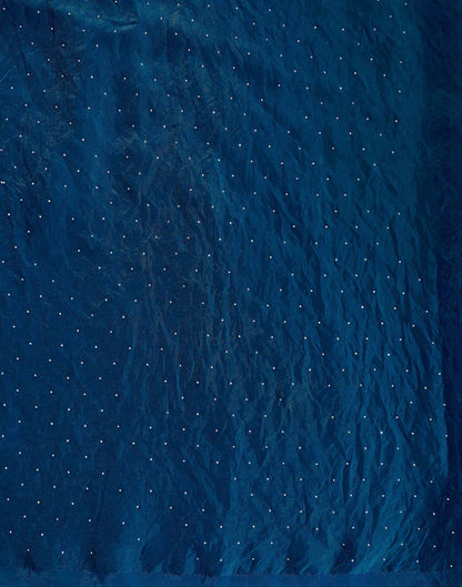 Peacock Blue Shimmer Stone Work Swarovski Saree