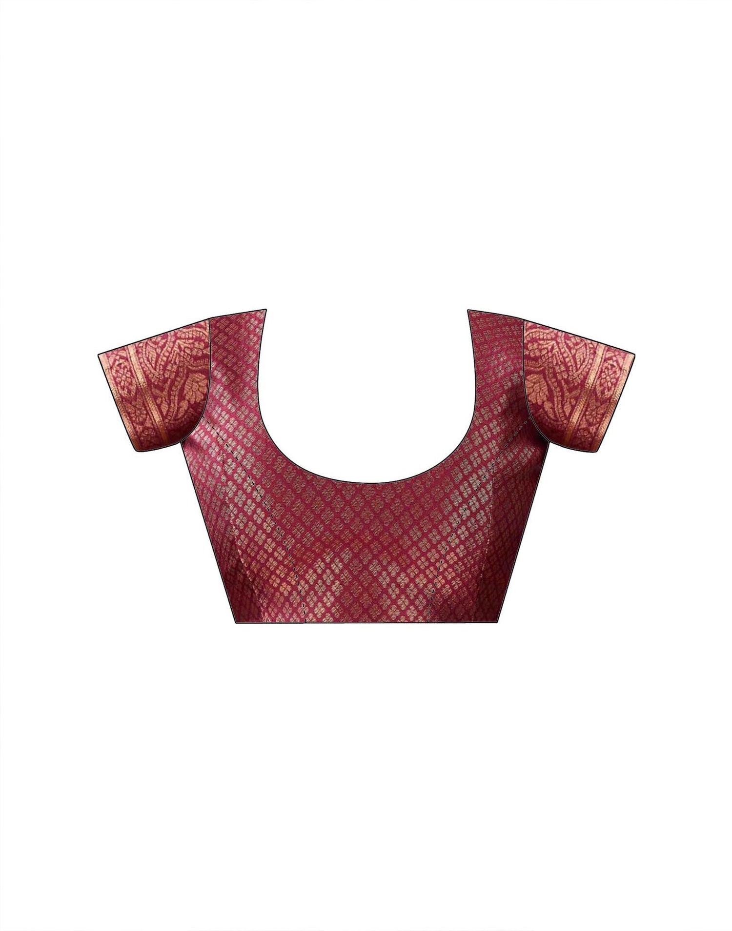 Maroon Silk Woven Banarasi Saree