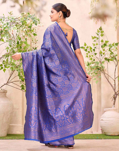 Blue Silk Woven Banarasi Saree