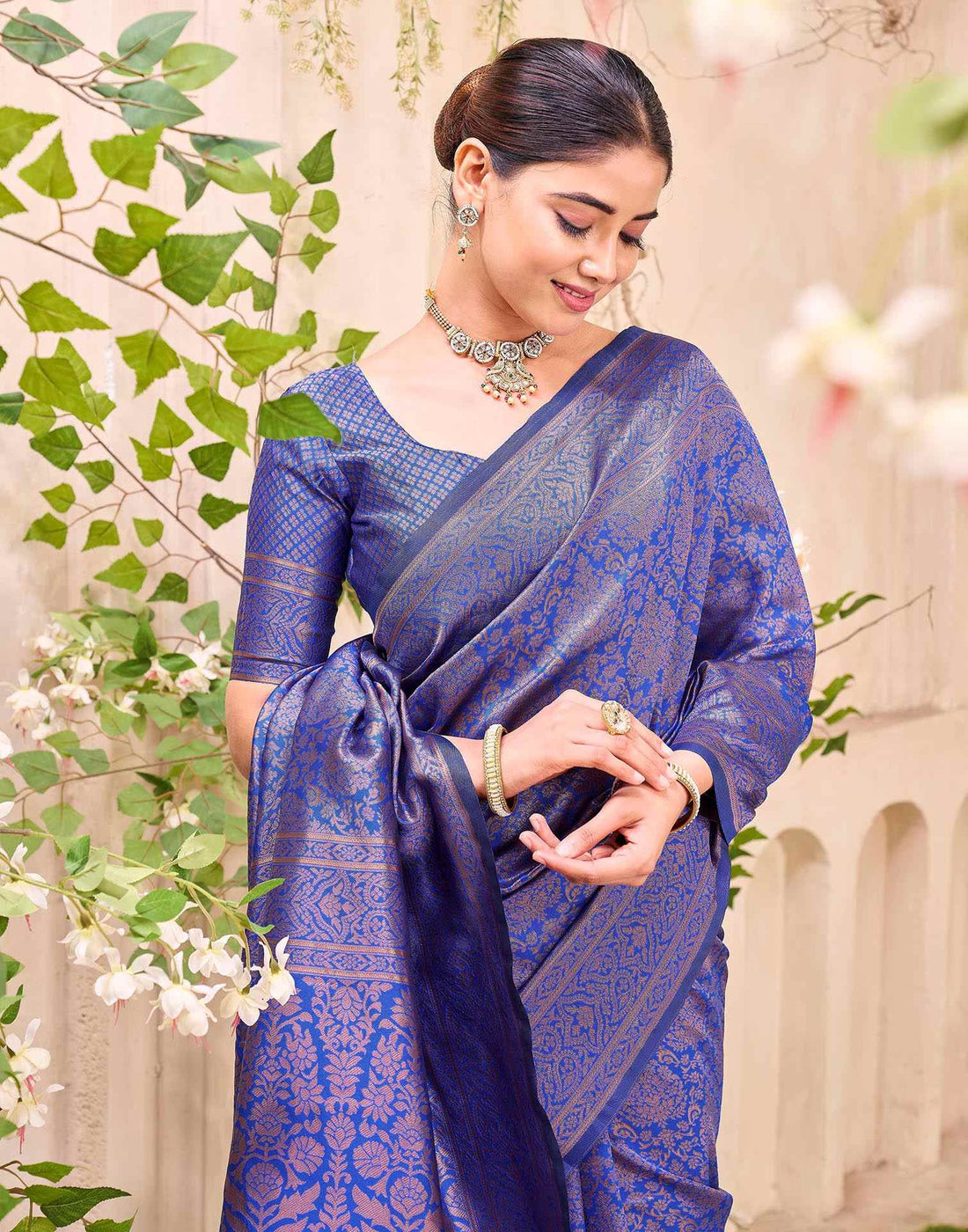 Blue Silk Woven Banarasi Saree
