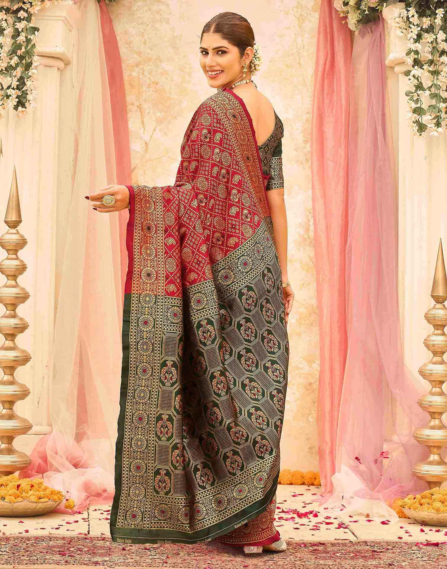 Red Silk Woven Banarasi Saree