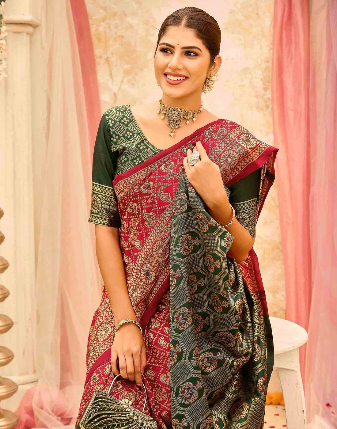 Red Silk Woven Banarasi Saree