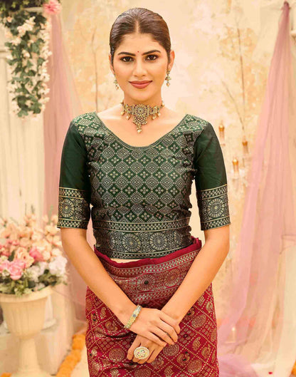 Red Silk Woven Banarasi Saree