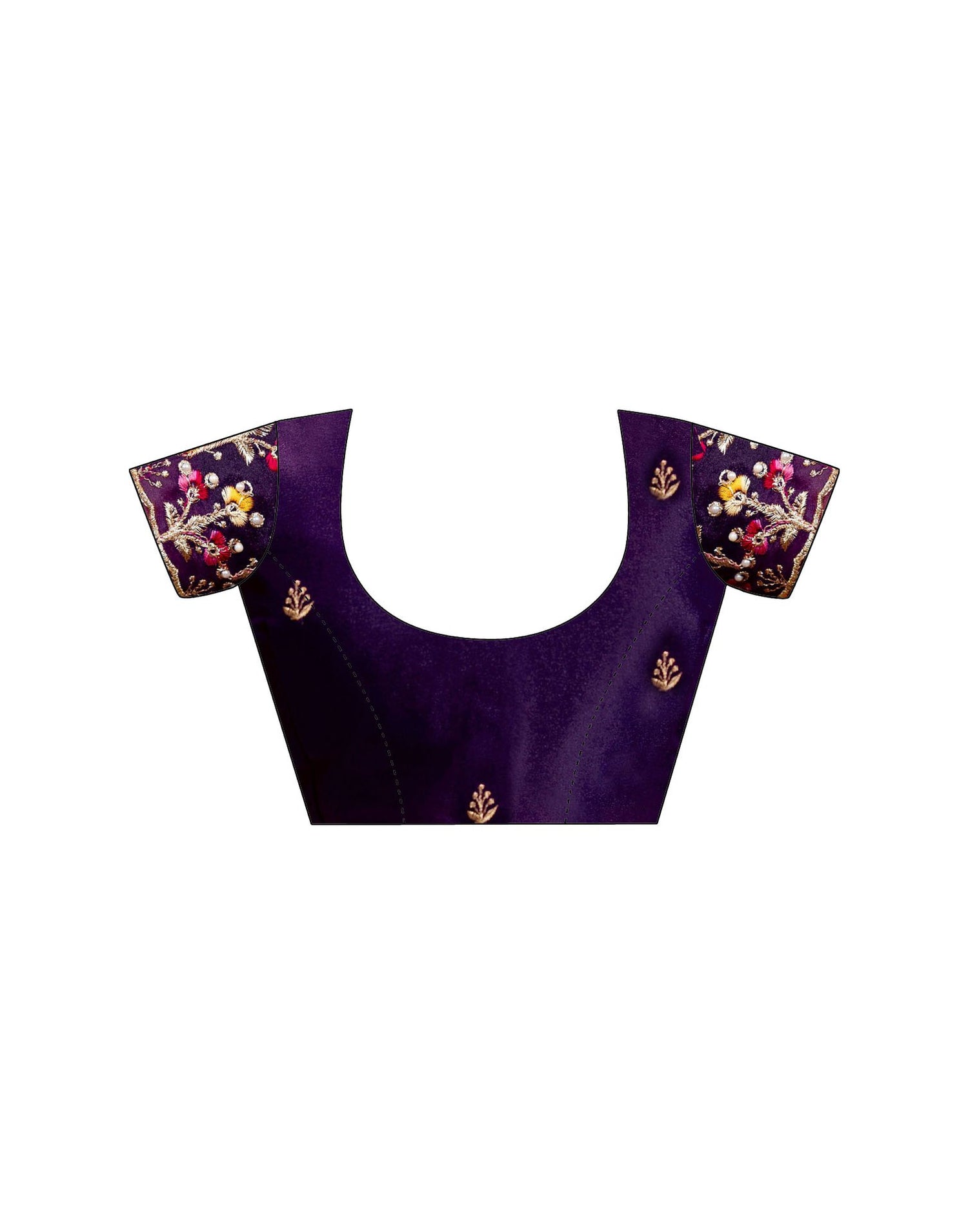 Purple Shimmer Embroidery Saree