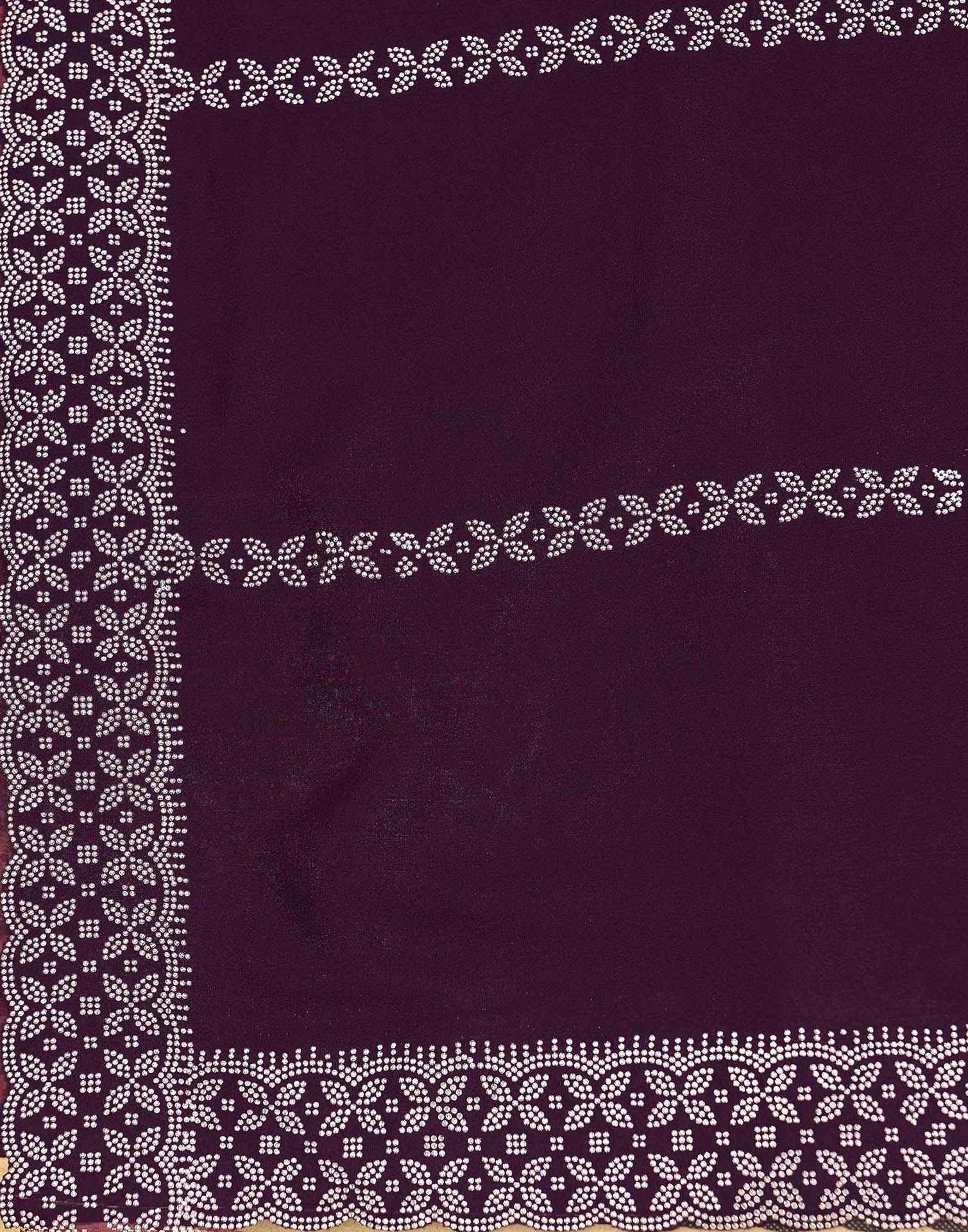 Wine Shimmer Stone Work Swarovski Saree