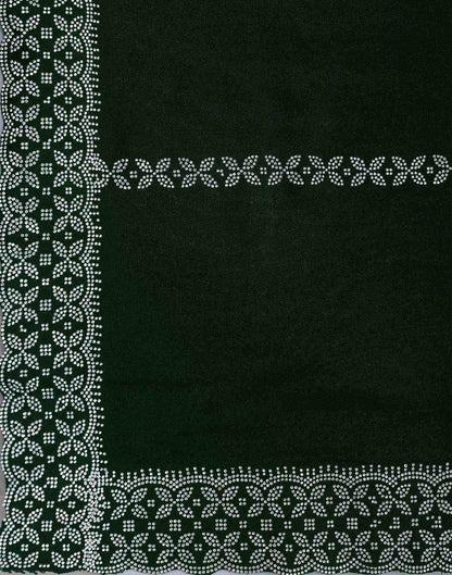 Dark Green Shimmer Stone Work Swarovski Saree