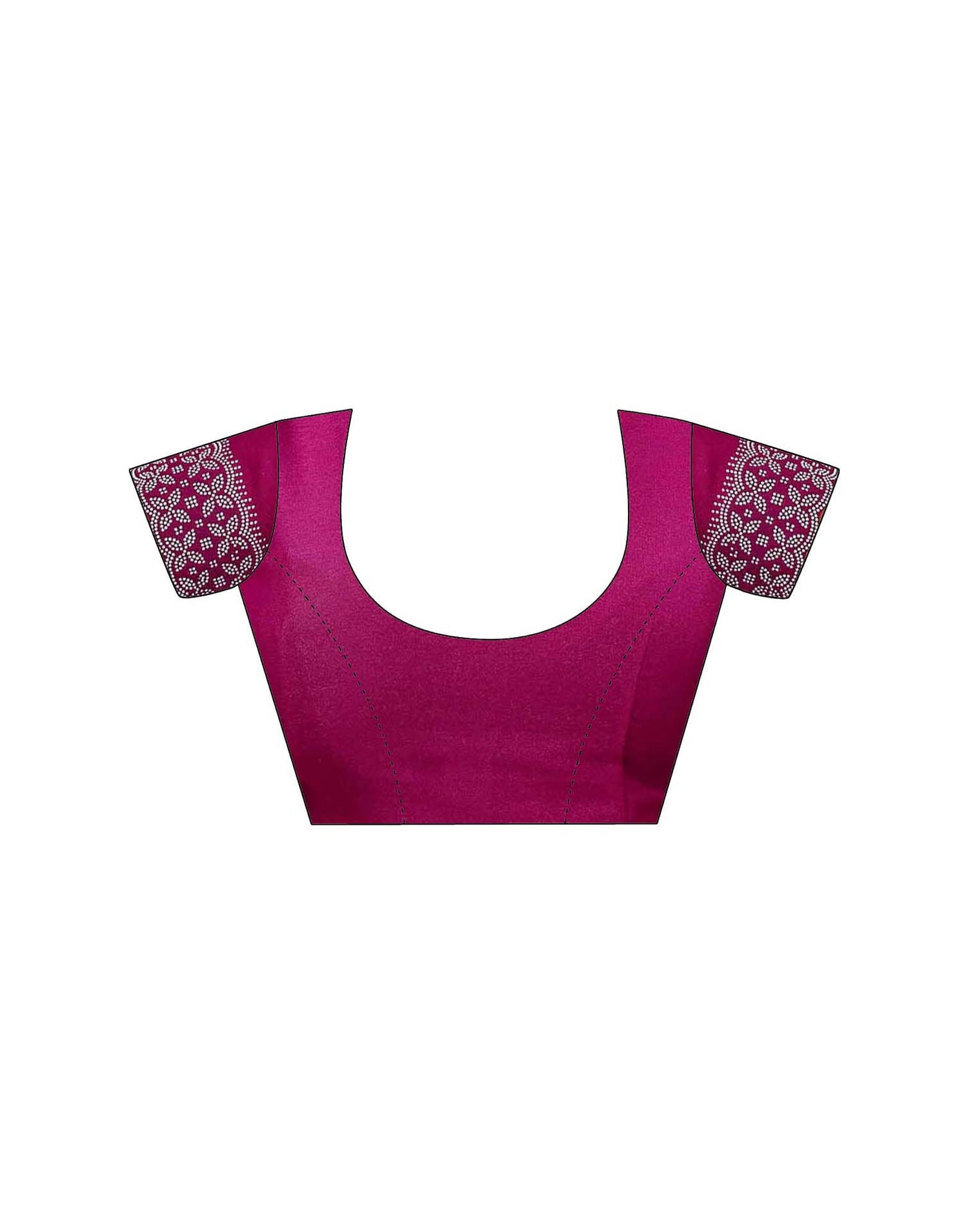 Rani Pink Shimmer Stone Work Swarovski Saree