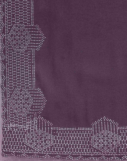 Dusty Purple Shimmer Stone Work Swarovski Saree