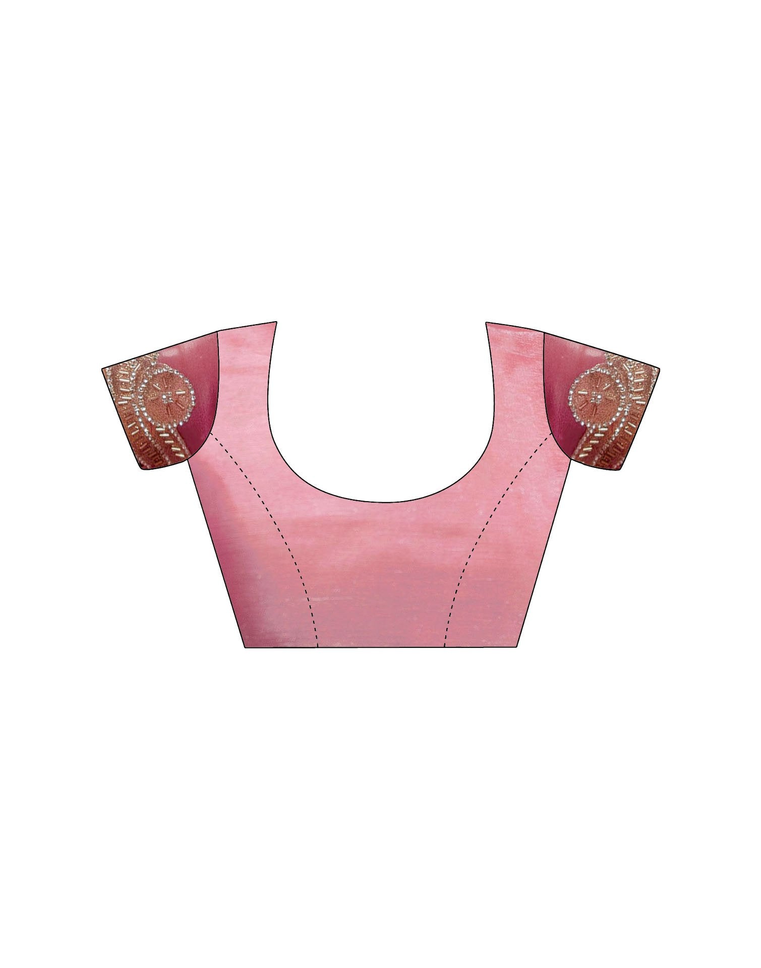 Baby Pink Shimmer Embellished Lace Saree