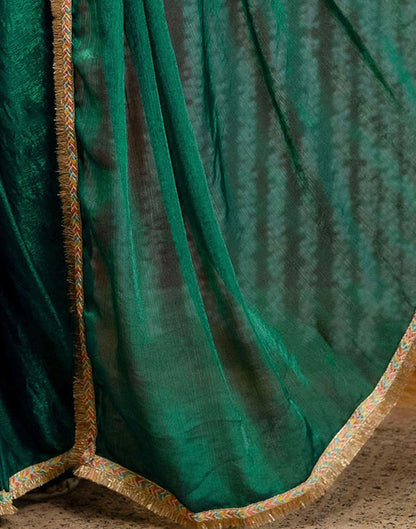 Green Shimmer Lace Saree