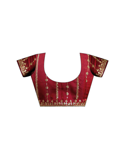 Maroon Silk Sequence Embroidery Saree