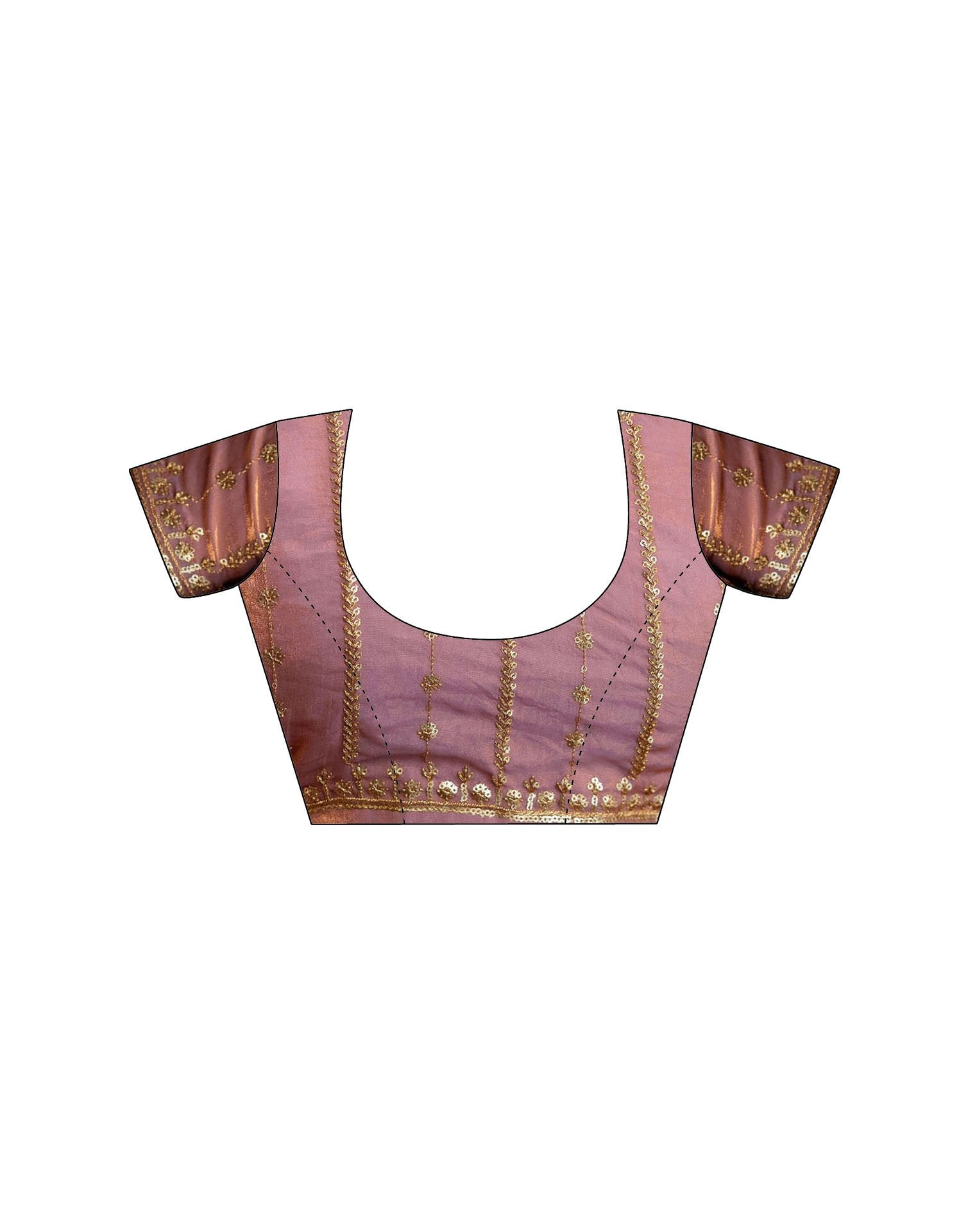 Mauve Silk Sequence Embroidery Saree
