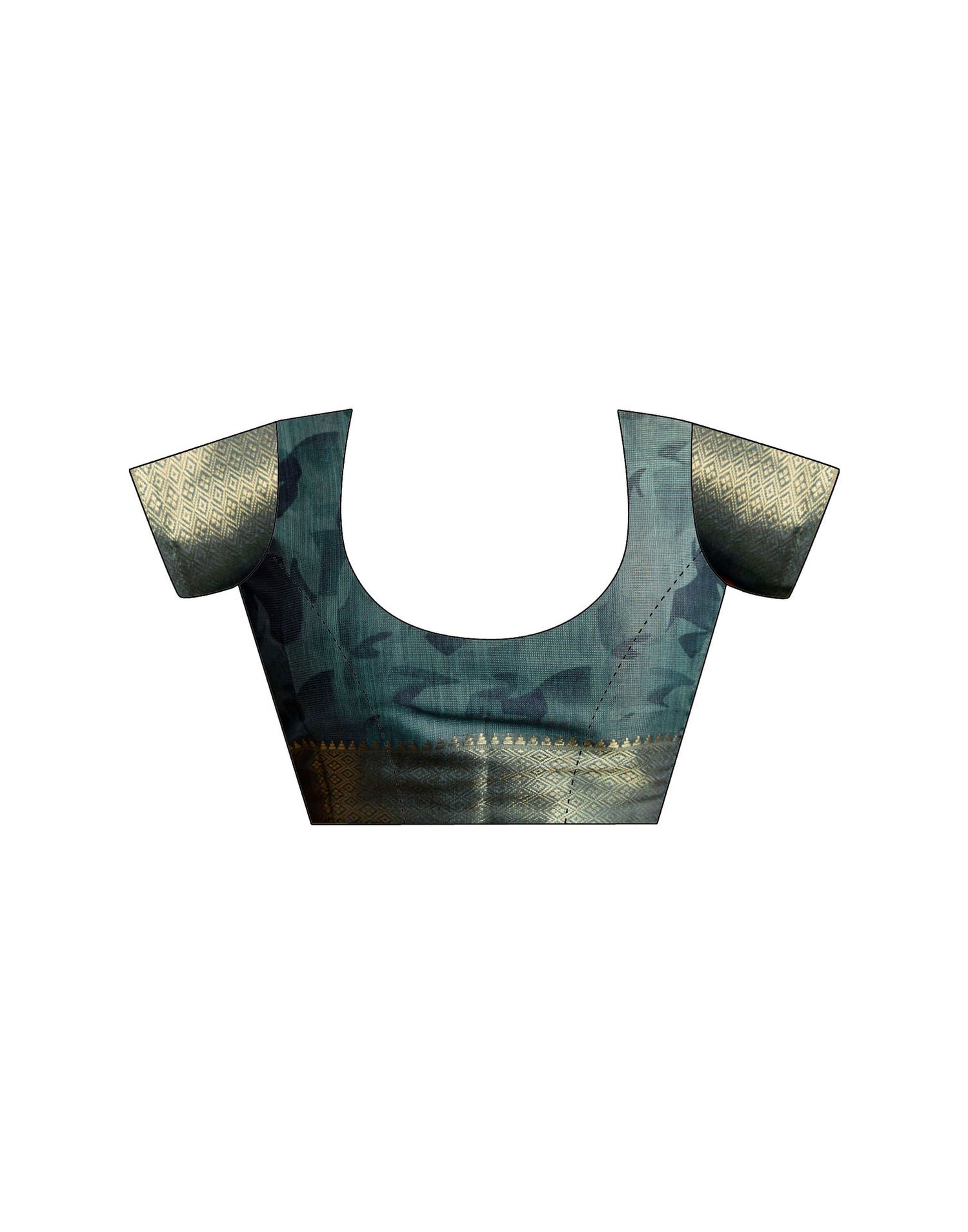 Blue Cotton Printed Woven Saree