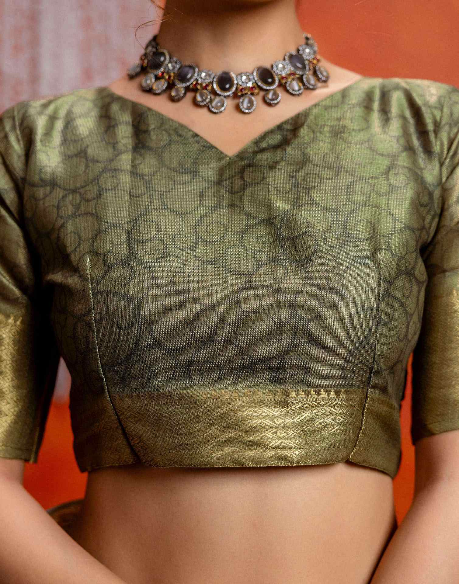 Beige Cotton Printed Woven Saree