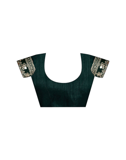 Olive Green Crush Tissue Sequence Lace Saree