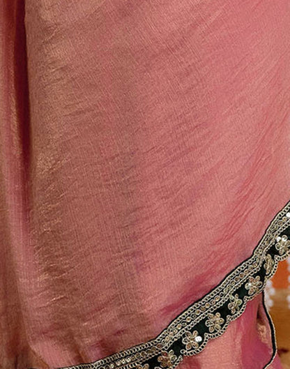 Light Pink Shimmer Sequence Lace Saree