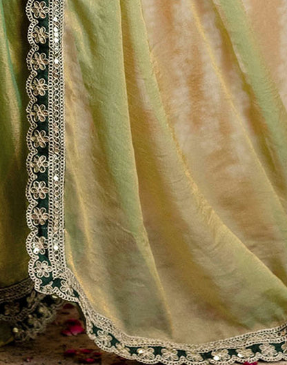 Pista Green Shimmer Sequence Lace Saree