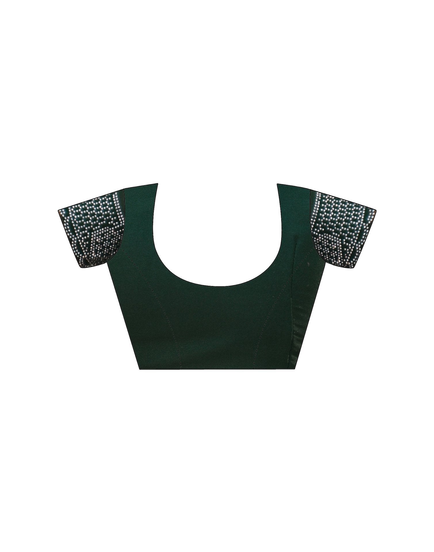 Bottle Green Shimmer Stone Work Embellished Saree