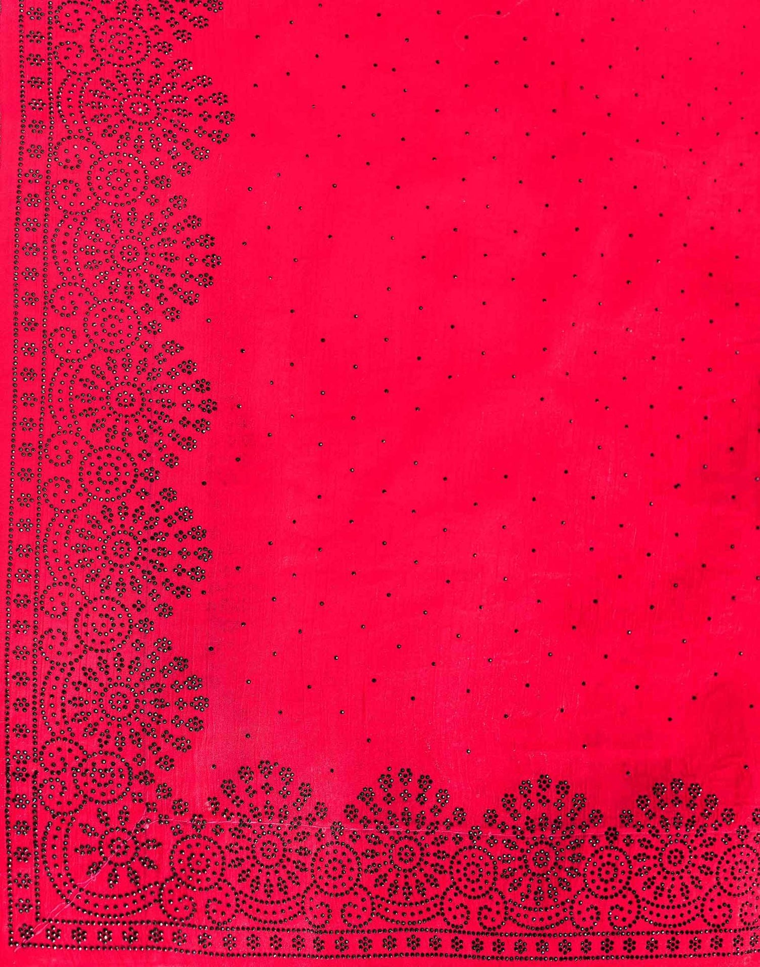 Rani Pink Shimmer Stone Work Swarovski  Saree