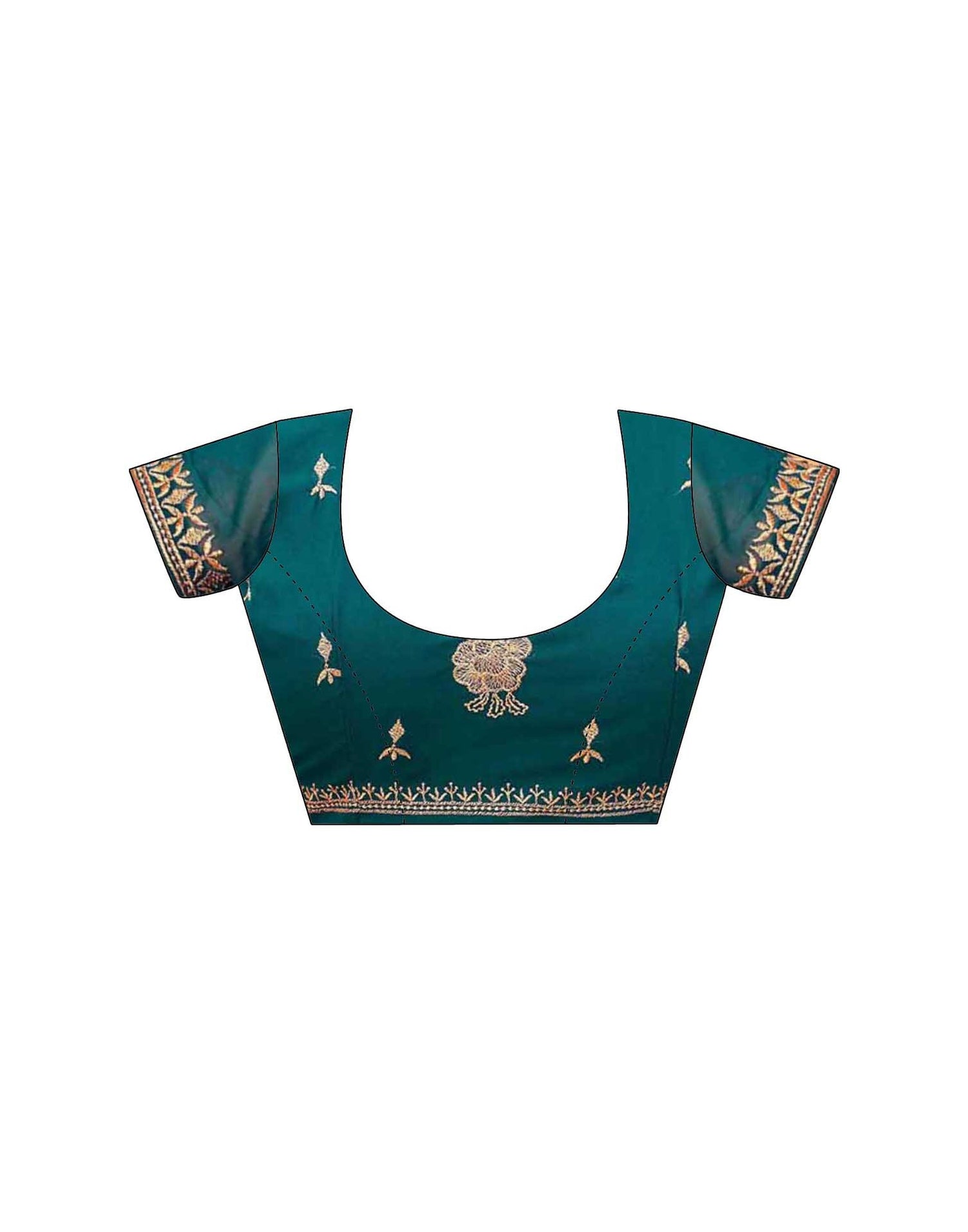 Teal Green Georgette Embroidery Swarovski Saree