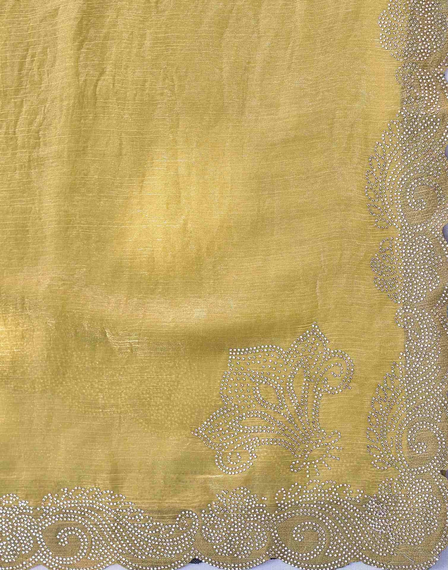 Pista Green Shimmer Stone Work Embellished Saree