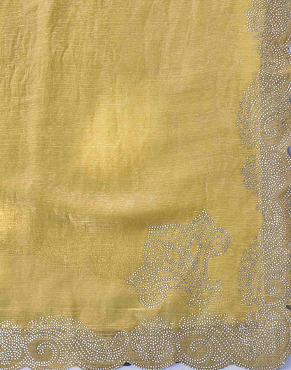 Pista Green Shimmer Stone Work Embellished Saree