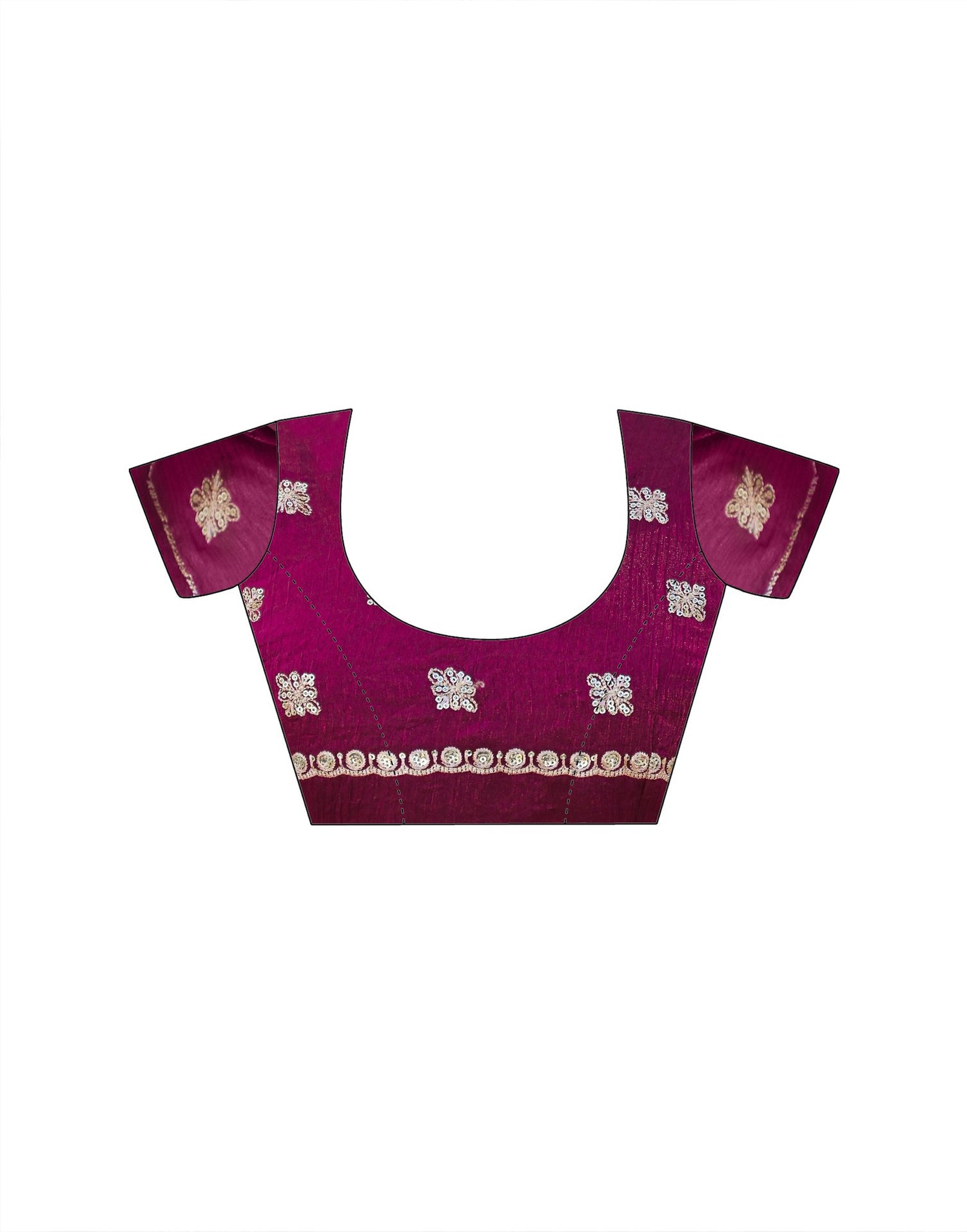 Magenta Shimmer Sequence Embroidery Saree