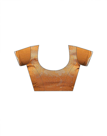 Brown Shimmer Stone Work Embellished Saree