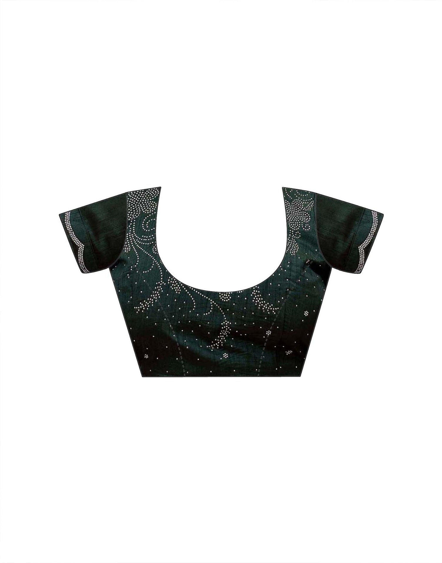 Rama Green Shimmer Stone Work Embellished Saree