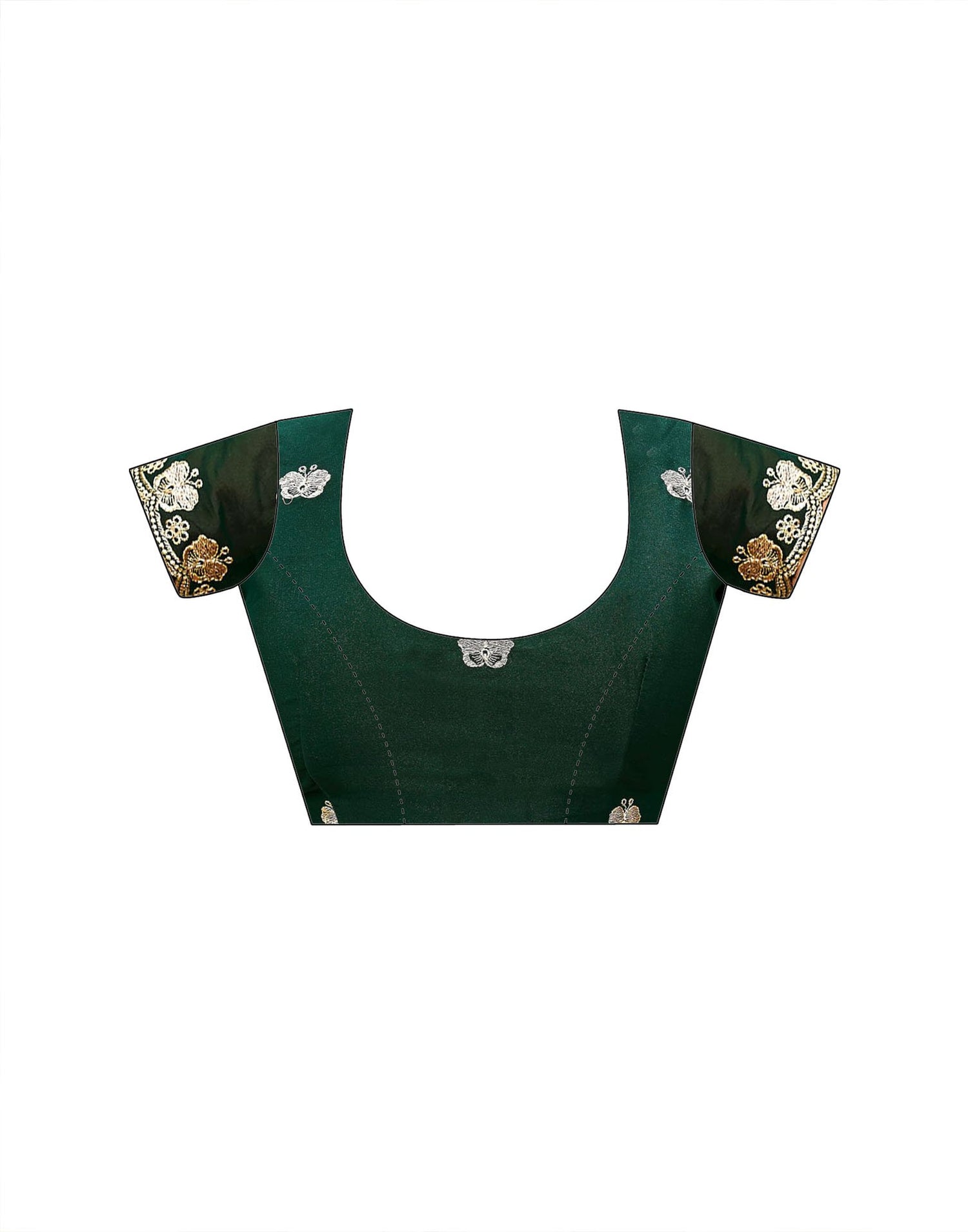 Moss Green Shimmer Georgette Sequence Embroidery saree