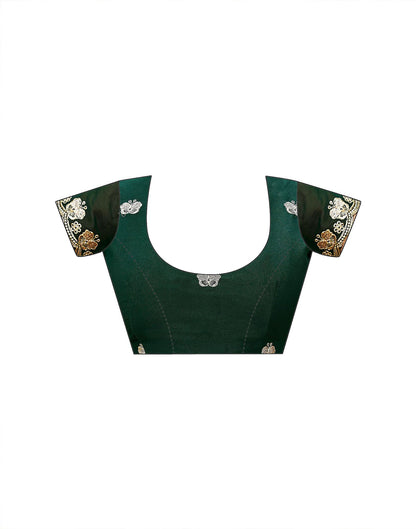Moss Green Shimmer Georgette Sequence Embroidery saree