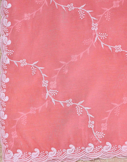 Light Pink Shimmer Chiffon Sequence Embroidery saree