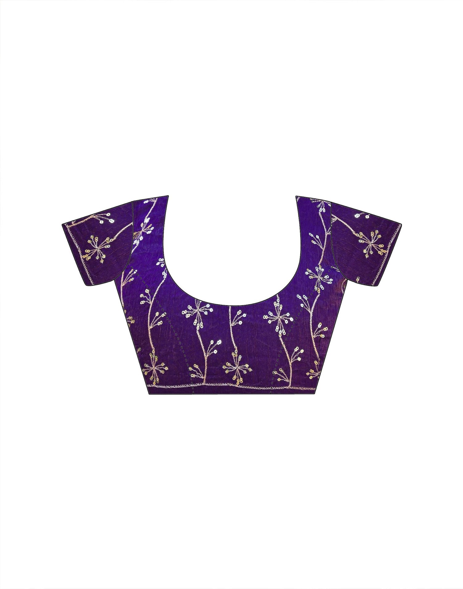 Purple Shimmer Chiffon Sequence Embroidery saree