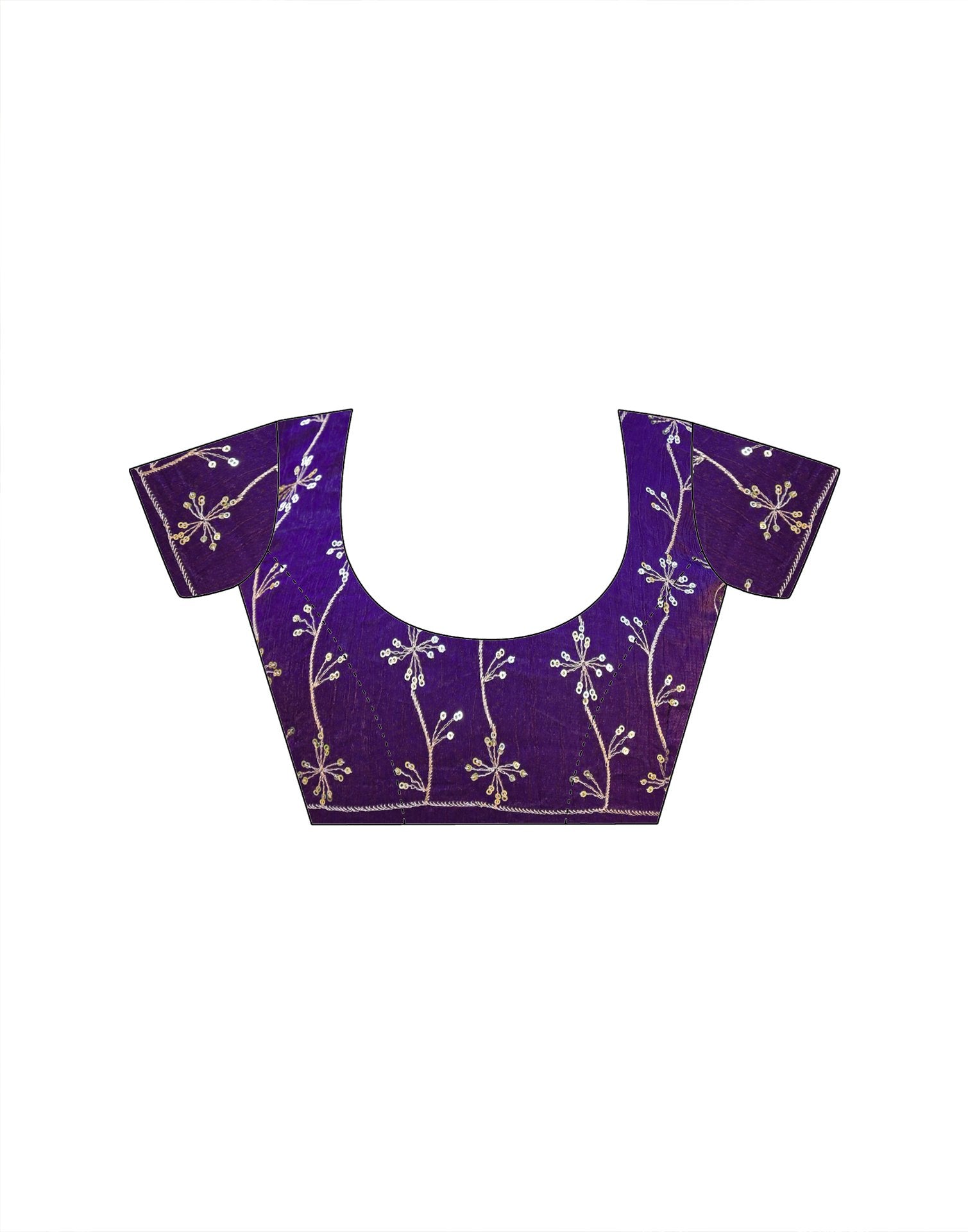 Purple Shimmer Chiffon Sequence Embroidery saree