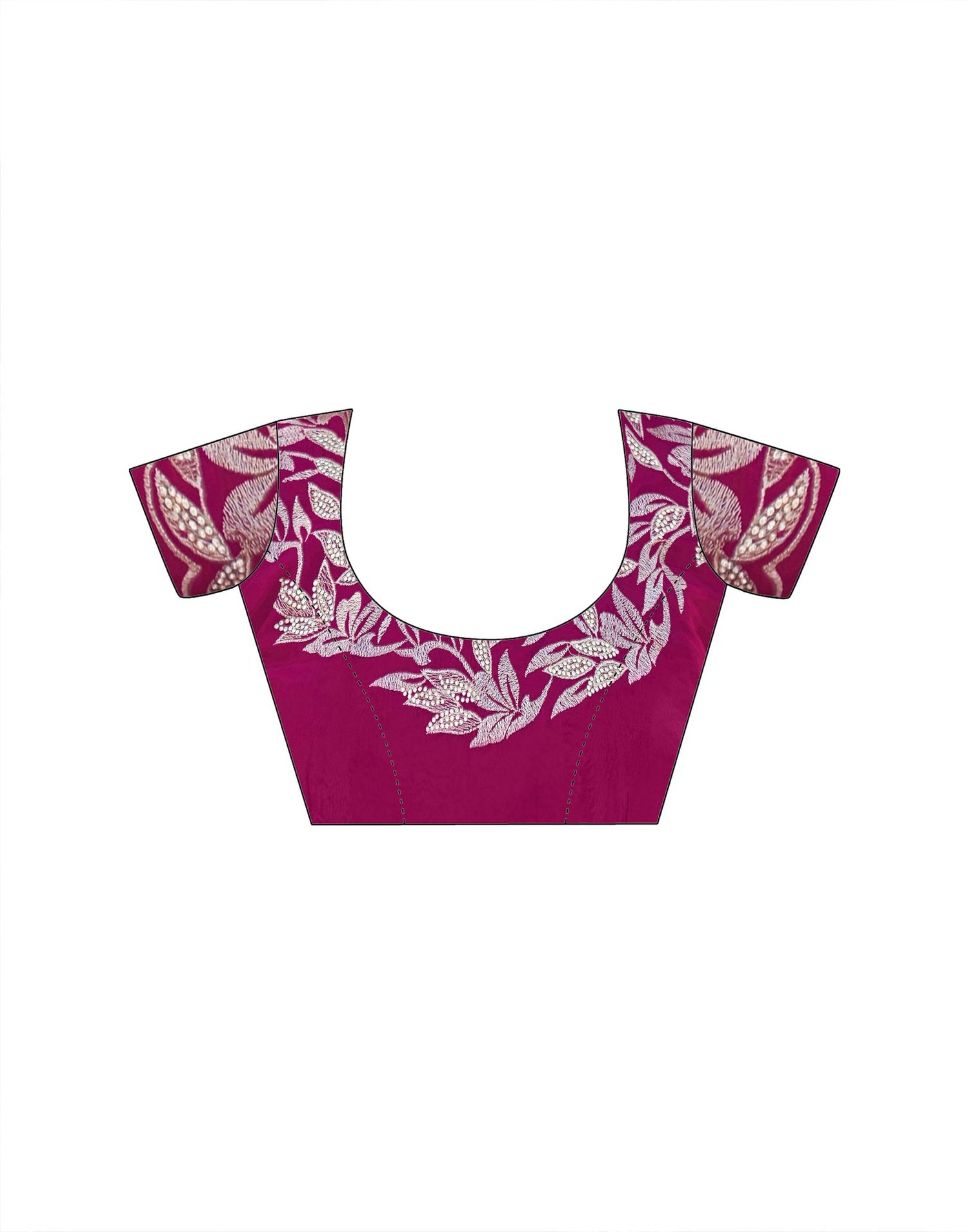 Pink Vichitra Silk Embroidery Saree